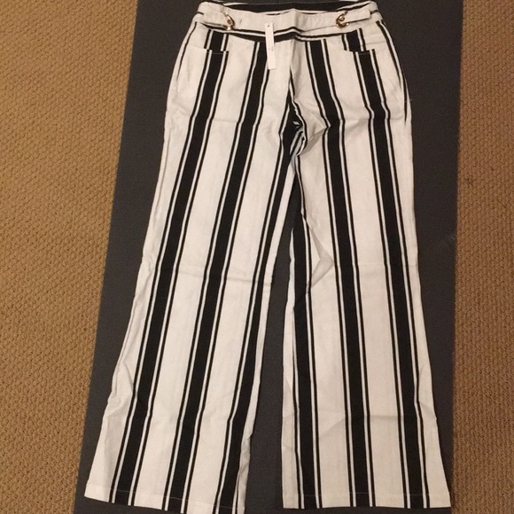 Cream Trousers with Black Edging main image 1